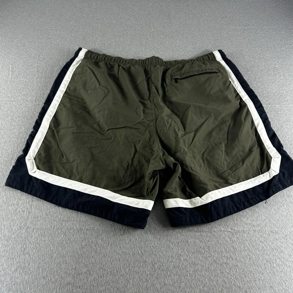 Nautica‎ Swim Trunks Mens XL Green Lined Drawstring Elastic Color Block Lined